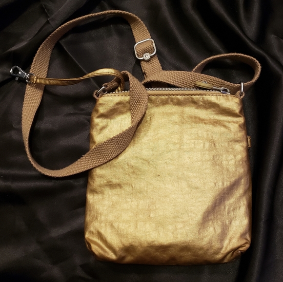 KIPLING Gold Crossbody Multi Zip Bag - Picture 6 of 11